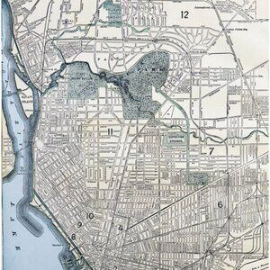 1895 Buffalo NY City Map Showing Pan Am Expo Grounds Victorian New York DWYY10A